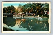 Honesdale PA-Pennsylvania, REFLECTION, RIVERSIDE PARK, c1938 Vintage Postcard picture
