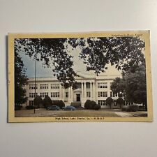 Postcard Lake Charles High School Lake Charles Louisiana Unposted Vintage c1950s picture