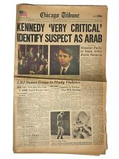 Kennedy Very Critical Identify Suspect as Arab Chicago Tribune June 6, 1968 picture