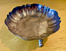 WM A Rogers Tri-Footed Silverplate Candy/Nut Dish Bowl Scalloped Ornate Feet picture