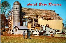 Amish Barn Raising Lancaster Pennsylvania PA Postcard L2 picture