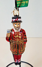 OWC Old World Christmas Blown Glass Beefeater #24142 Tower of London guard royal picture