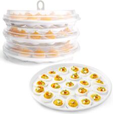 3 PCS Deviled Egg Platter  Deviled Egg Carrier With Lid Egg Containers Egg Tray picture