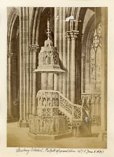 France, Strasbourg, Cathedral, Interior View, 1879, Vintage Albumen Print Vint picture