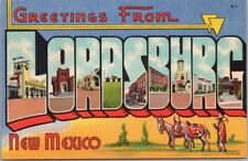 LORDSBURG, New Mexico Large Letter Postcard Multi-View / Curteich Linen c1937 picture