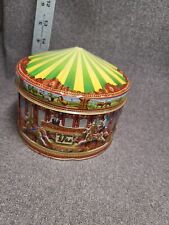 Vintage Churchill's of London Carousel Collectible Tin Empty Embossed Design picture