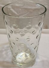 Vintage Retro Art Deco Bubble Circle Coin Dot Clear Glass Flower Vase Flared Top picture