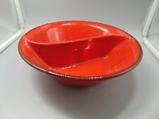 Metlox Medallion Red Divided Serving Bowl Vintage picture