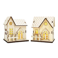 Mini Wooden Led House Christmas Luminous Tabletop Ornament Home Decor  picture