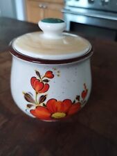 Vintage 1970s Valencia Poppy Stoneware Canisters, Made in Japan picture