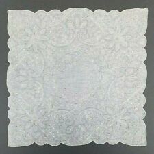 Elaborate Antique Swatow Hanky Hand Embroidered Wedding Handkerchief 11