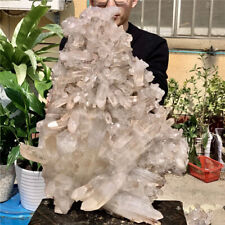 75.98LB Clear Natural Beautiful White QUARTZ Crystal Cluster Specimen picture