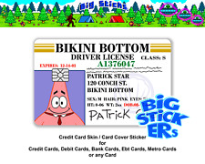 Bikini Bottom License Patrick Star Credit Card Skin Cover Sticker SMART Decal picture
