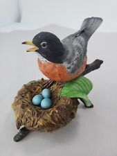 Vintage Lenox American Robin + Eggs and Nest 1989 Garden Bird Collection Read** picture