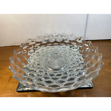 Vintage Fostoria American Clear Glass Cubist Large Serving Bowl 13