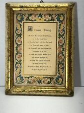 Vintage Framed House Blessing (1935) Made In Italy 7” X 5.25” picture