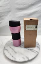 LONGABERGER STAINLESS STEEL MUG WITH LID - PINK - BRAND NEW IN BOX - RETIRED picture