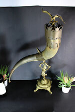 Antique French XL Cornucopia horn bronze putti figurine statue eagle  picture