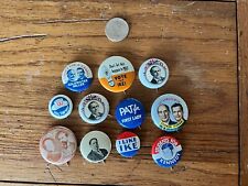 Vintage US Presidential Campaign Buttons Lot of 11 - Nixon, Kennedy, LBJ 1972 picture