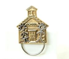 School Scarf Holder Brooch Pin Gold Silver Tone Lapel Hat Bag Gear Collectible picture
