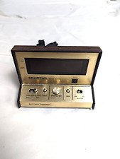 SPARTUS SOLID STATE ALARM CLOCK MODEL 1091-61 VINTAGE FAUX WOOD - Gold MCM picture