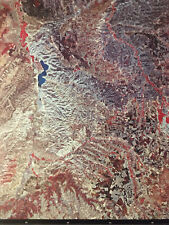Superb Big/Large Poster Satellite Antique Original Spot 1986 Cnes Meknes Maroc picture