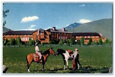 c1940s Sun Valley Lodge Exterior Sun Valley Indiana IN Horseback Riding Postcard picture