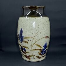 Mashiko Ware Vase Artist Painted Floral Stoneware Pottery 1976 EUC picture