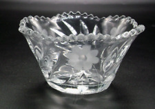 Antique EAPG Bowl Leaf and Flowers Pattern Star Base picture