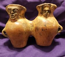 Pre Columbian Effigy Human Ceremonial Ancient Clay Vessel Pot Cup Terracotta  picture
