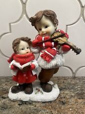 Sterling Inc Carolers Violin Christmas Decor Figurine Vintage picture