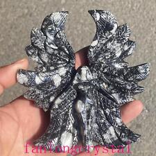 4.7in Natural unknown Hand Carved Angel Skull Quartz Crystal healing 1pcs picture