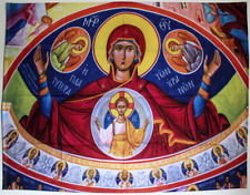 Theotokos Icon Church Tapestry Byzantine Orthodox Fresco Panagia Mary Wall Decor picture