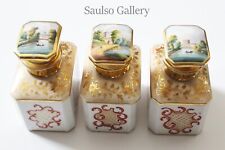 1840s 50s French hand painted perfume gold rim Toilet set  from prominent estate picture