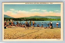 Lake George NY-New York, Bathing Beach, East Side, Vintage Postcard picture