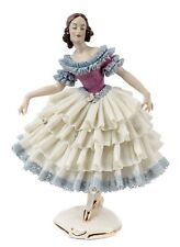 Vintage Wilhelm Rittirsch WR Dresden Lace Porcelain Figurine Dancer Lady 8