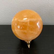 Orange Calcite Sphere Crystal Specimen Reiki Healing 9.2 Oz 260 g 2