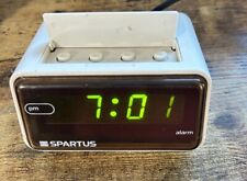 Vintage Spartus Ivory  Alarm Clock MCM Table Top Retro 1156-61 Light TESTED picture