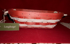 Longaberger 2023 OVAL  PINK & WHITE  ROPE BASKET & PROT   NEW    USA   BIN picture