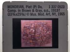 1913 Composition in Brown & Gray by Piet Mondrian Oil Canvas 35mm Art Slide picture
