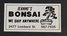 1979 Print Ad San Francisco Jeanne's Bonsai 2477 Lombard St We Ship Anywhere art picture