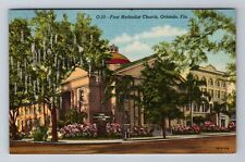 Orlando FL-Florida, First Methodist Church, Antique Vintage Souvenir Postcard picture