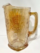 Vintage Gold Depression Jeannette Glass Co Iridescet/Marigold Pitcher 64 oz 1930 picture