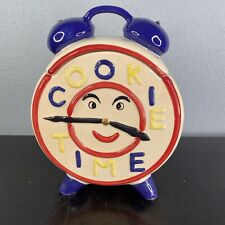 Vintage Cookie Time Cookie Jar Smiling Clock Face- Painted Retro Look picture