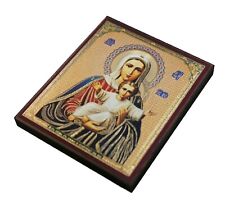 Romanian Orthodox Lithograph MDF Icon Our Lady 