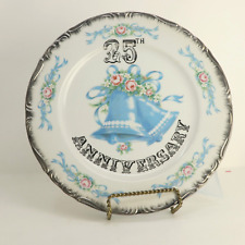 Vintage Norcrest Blue Bells Silver Rimmed 25th Anniversary Collector Plate picture