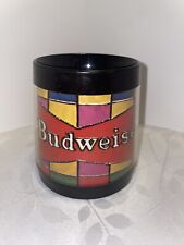 1970s BUDWEISER BEER STAINED GLASS WINDOW DESIGN THERMO-SERV PLASTIC COFFEE MUG picture