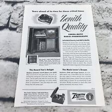 Vtg 1951 Print Ad Zenith Cobra-Matic Radio Phonograph advertising Art picture