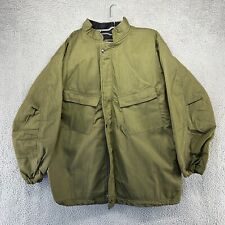 Vintage Military Chemical Protective Jacket Adult Large Green Slant Pockets 70s picture
