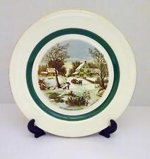 NAUTILUS Decorative Plate w/ HOMESTEAD IN WINTER Scene By CURRIER & IVES picture